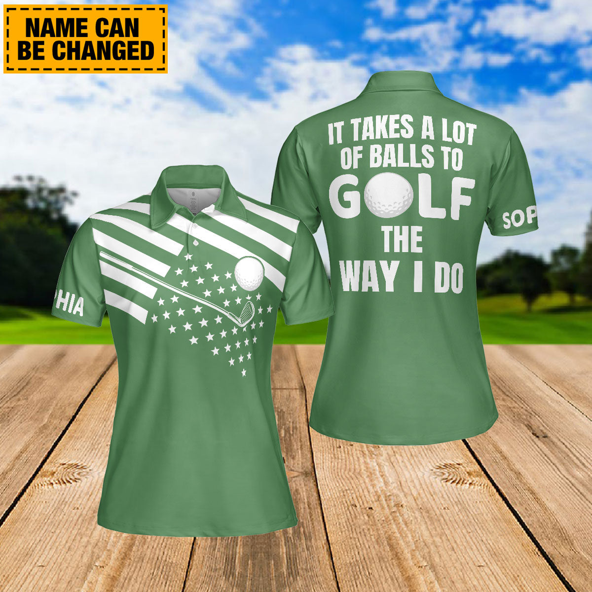 Petthouse | Customized Golfing Lady Women Polo Shirt It Takes A Lot Of Balls To Golf Golfer Usa