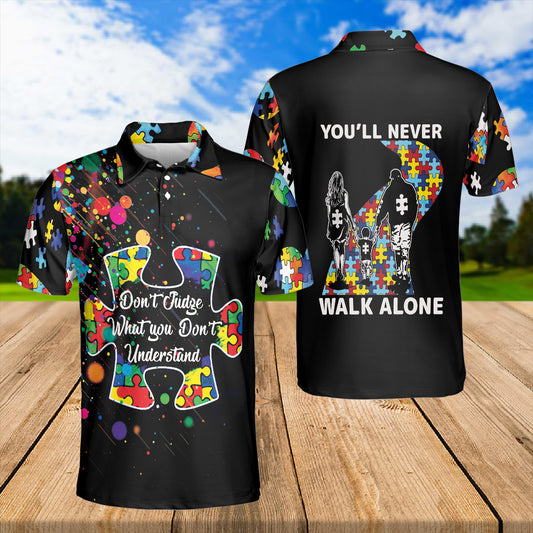Petthouse | You'll Never Walk Alone Polo Shirt Don't Judge What You Don't Understand Shirt Autism Gifts For Boys