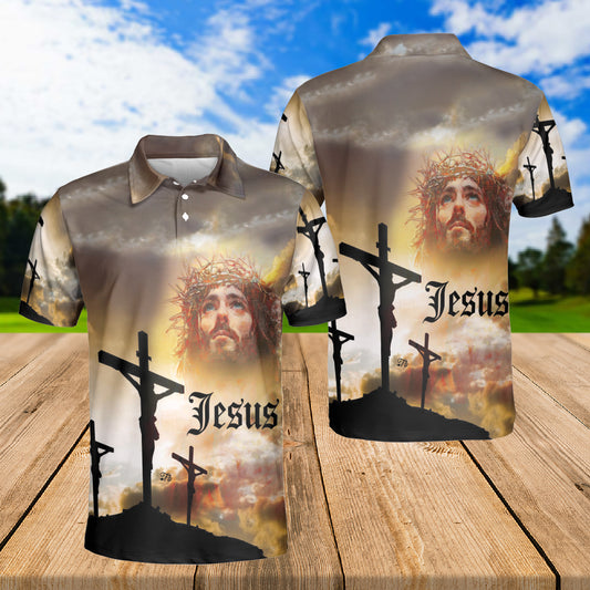 Petthouse | Jesus Christian Printed Polo Shirt, Jesus Lovers Holiday Dad Gift, Jesus Polo Shirt, Birthday Gift