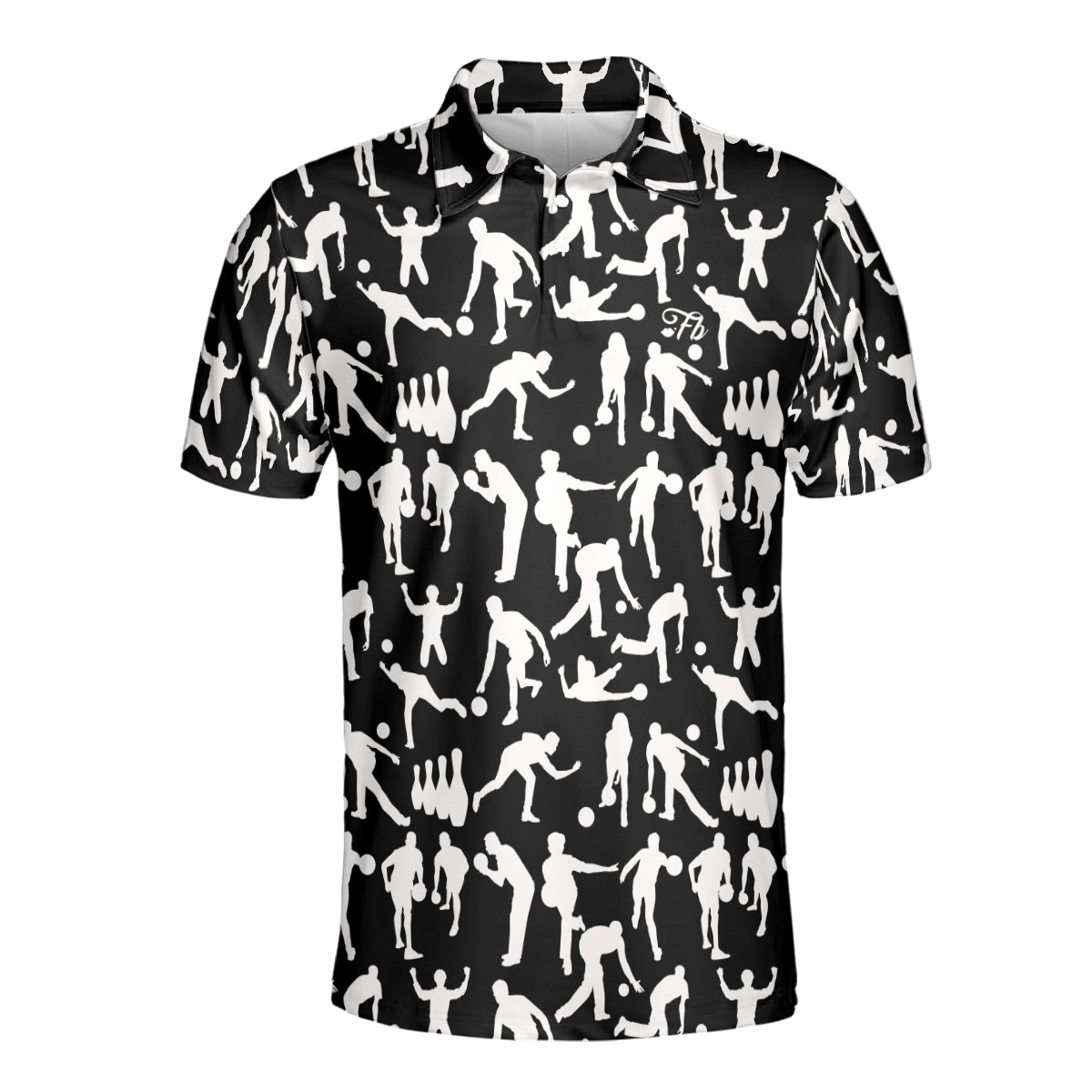 Petthouse | Bowling Polo Shirt Polo Silhouette Pattern Bowling Player Gift Unisex Polo Shirt