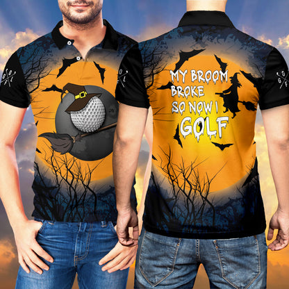 Petthouse | Golf Witch Polo Shirt Witch My Broom Broke So Now I Golf Unisex Polo Shirt