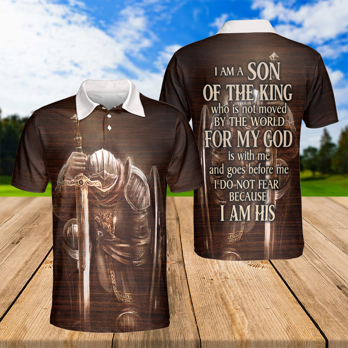 Petthouse | Son Of God Warrior Jesus Christian Religious Golf Polo Shirt Baptism Gift