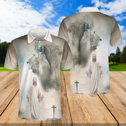 Petthouse | Jesus Christian Lion Of Judah Polo Shirt The Holy Cross Sport Shirt Jesus Lover Gift Religious Gift