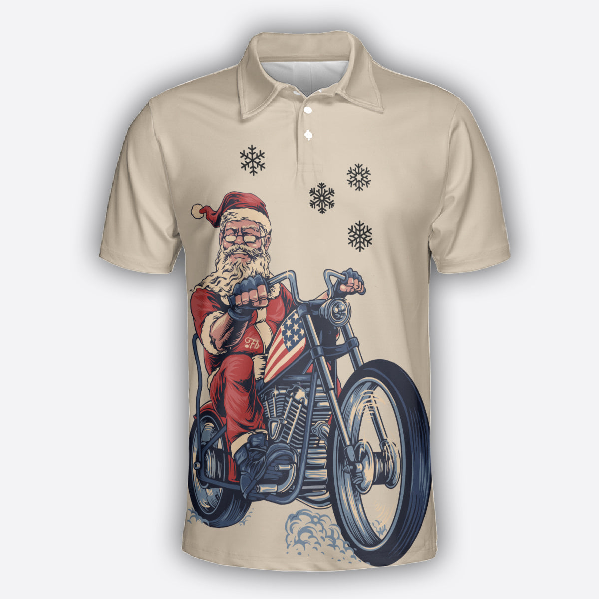 Petthouse | Santa Biker Polo Shirt Santa Claus Motorcycle Golf Shirt Old Man Biker Unisex Polo Shirt