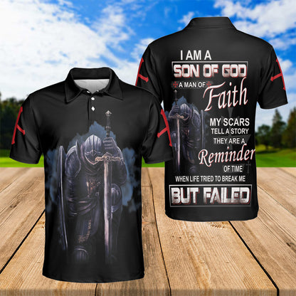 Petthouse | Christian Knight Templar Warrior Polo Shirt Son Of God Man Of Faith Sport Shirt Religious Gift