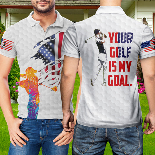 Petthouse | Your Gold Is My Goal Polo Shirt Golf Artwork Polo Shirt American Golfer Polo Shirt Golfer Best Outfit