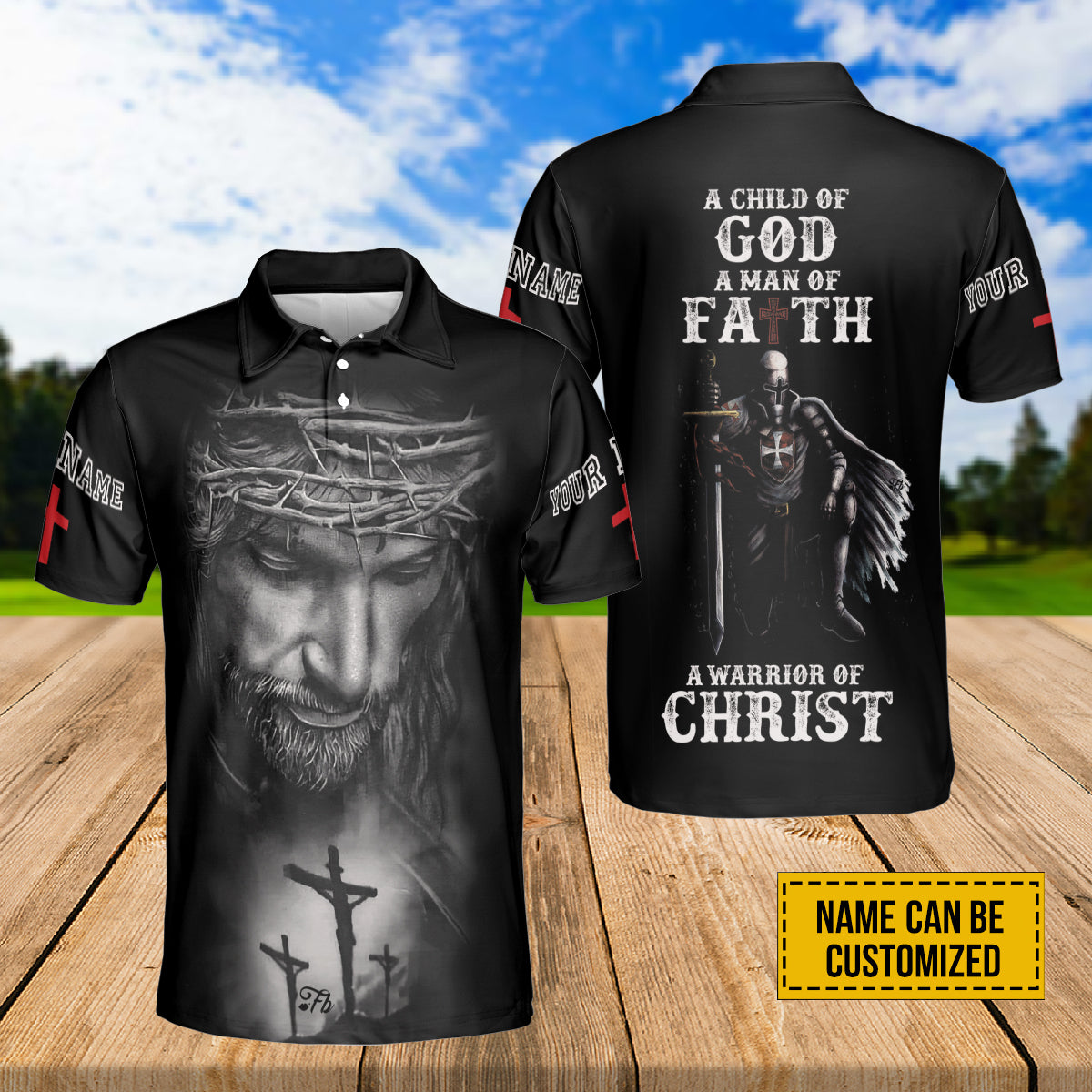 Petthouse | Customized Polo Shirt A Child Of God Polo A Man Of Faith Polo A Warrior Of Christ Polo Christian Gift