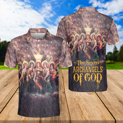 Petthouse | The Seven Archangels Of God Polo Shirt Jesus God Christian Sport Shirts Religious Gift Idea