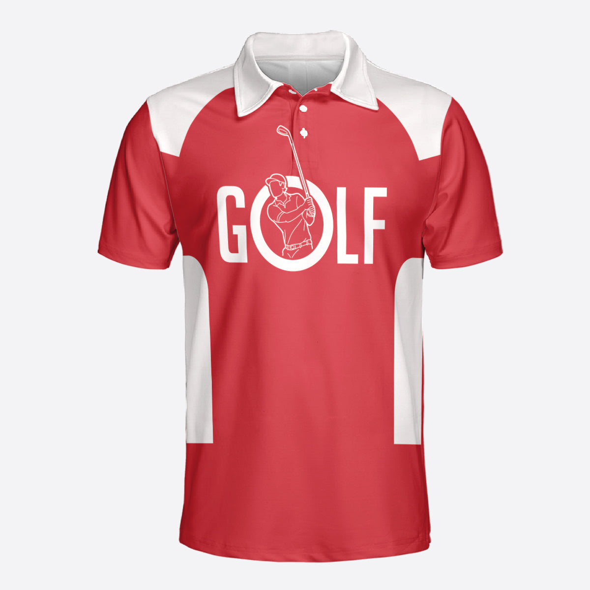 Petthouse | Golf Man Red Polo Shirt American Flag Golf Club Polo Shirt Unisex Golf Dad Gift