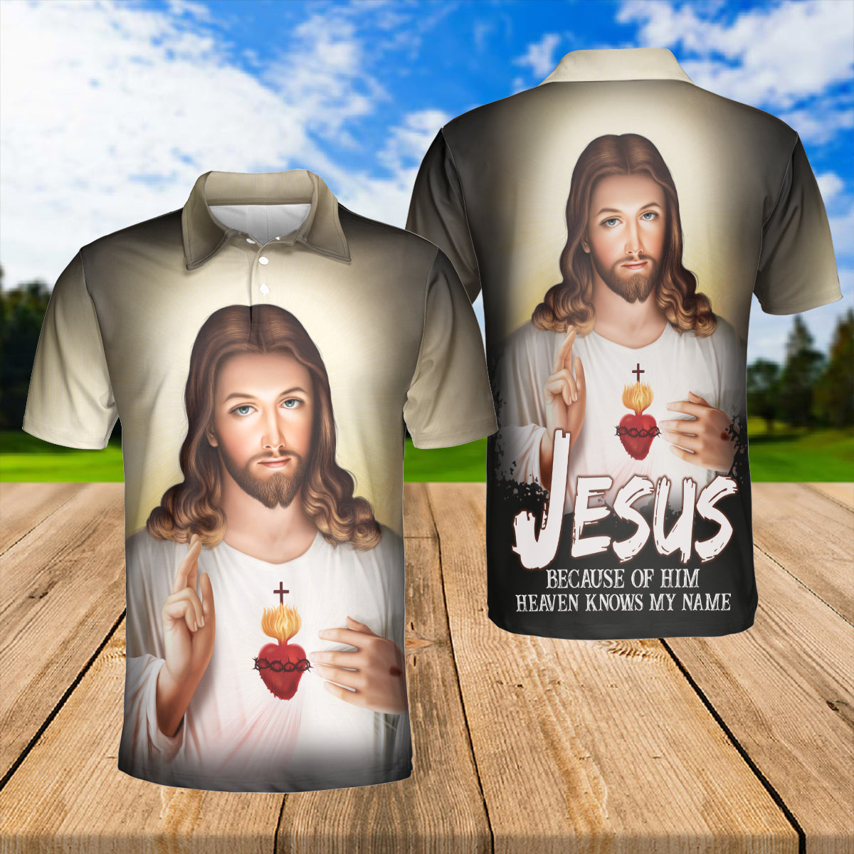 Petthouse | Jesus Christ Polo Shirt Christian Religion Heaven Sport Shirt Religious Gift Birthday Gift Idea