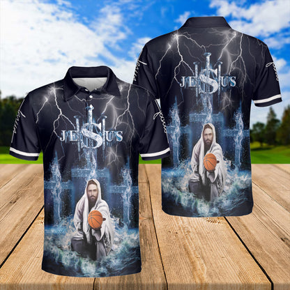 Petthouse | Jesus Basketball Player Polo Shirt God Christian Sport Shirt Athletes Gift Religious Gift Idea