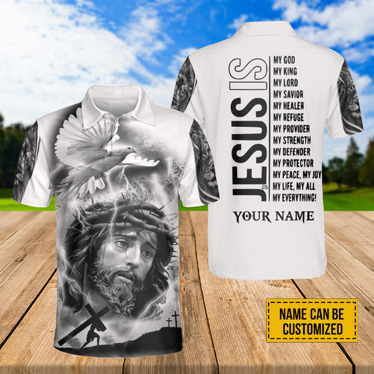 Petthouse | Customized Jesus My God My King My Everything Polo Shirt Jesus Christian Gift