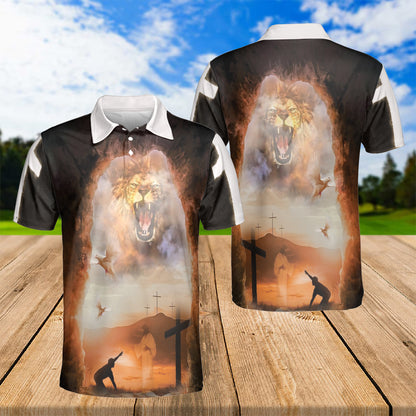 Petthouse | Lion Of Judah Jesus Christ Polo Shirt Christian Heaven Sport Shirts Religious Gift God Lovers Gift