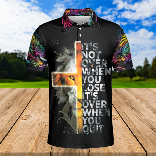 Petthouse | It's Not Over Polo Shirt Christ Lion Polo Shirt Rainbow Sunflower Pattern Polo Shirt Christian Outfit