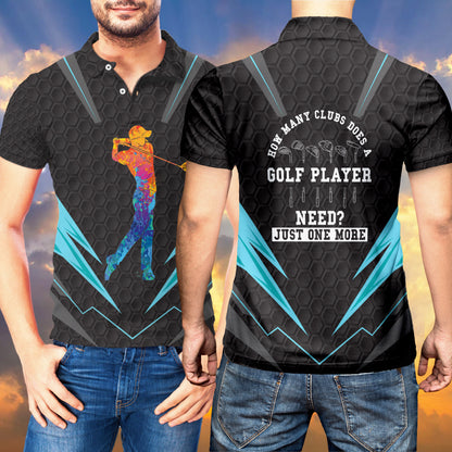 Petthouse | Colorful Golf Swing Polo Shirt Golf Player Polo Need Just One More Golfer Gift Idea