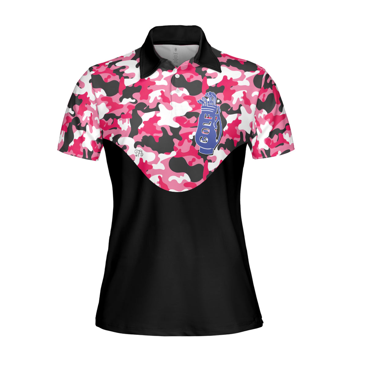 Petthouse | Golf Polo Shirt Golf Pink Camo Polo Shirt Unisex Golf Bag Logo Polo Shirt Golf Lover Gift