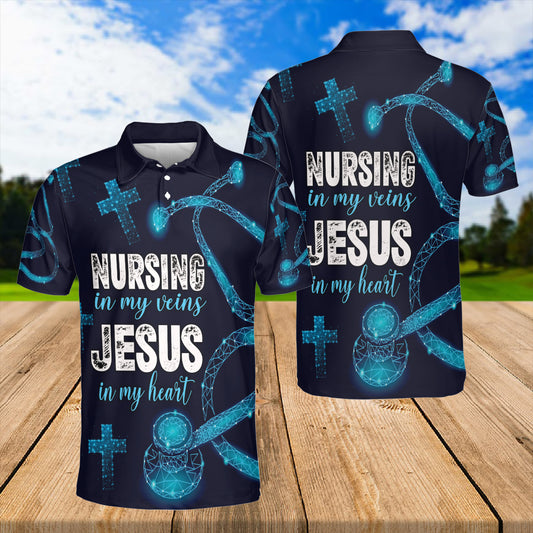 Petthouse | Nursing In My Veins Jesus In My Heart Polo Medical Service Nurses Job Shirts Christian