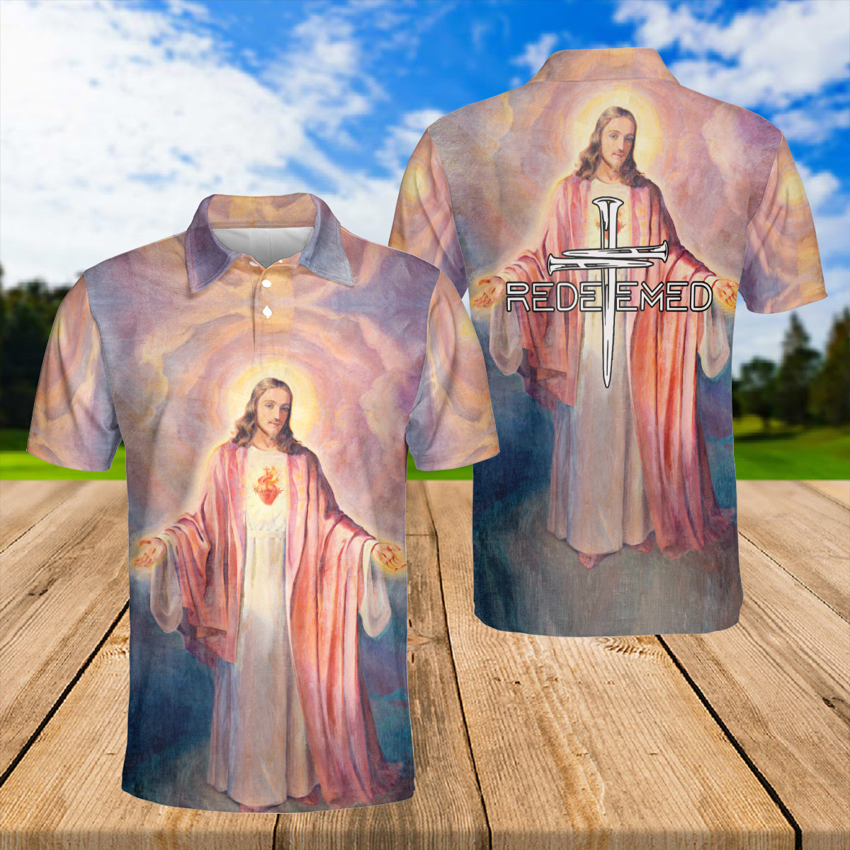 Petthouse | Jesus Christian Heaven Polo Shirt Christ God Sport Shirt Gift For Birthday Religious Gift