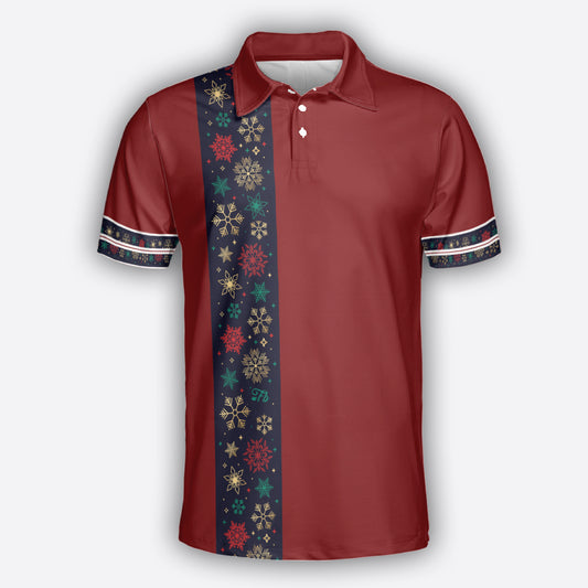 Petthouse | Christmas Polo Shirt Snowfalke Polo Shirt Merry Christmas Golf Shirt Xmas Gift