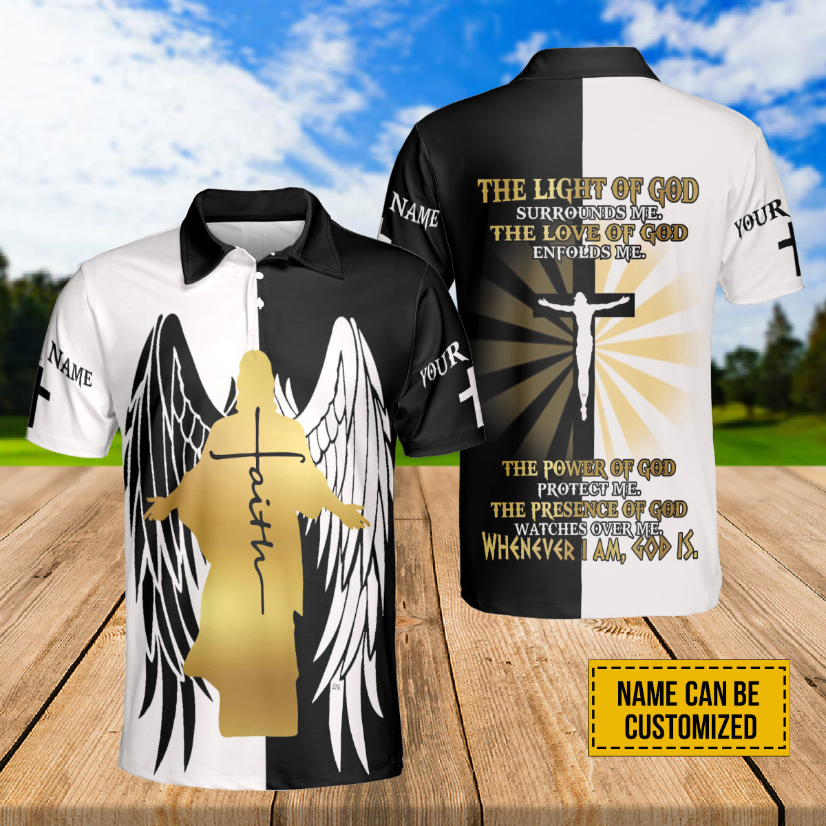 Petthouse | Customized Polo Shirt The Light Of God Polo Shirt Jesus Faith Polo Shirt Jesus Wings Polo Gift