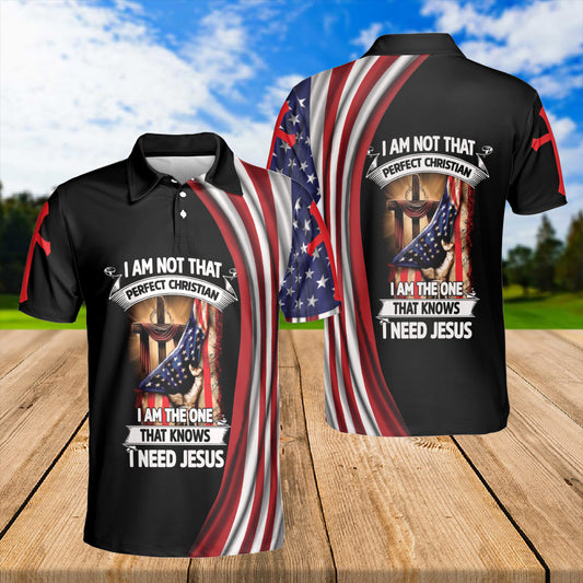 Petthouse | I Need Jesus Polo Shirt Christian Cross Us Flag Sport Shirt God Lovers Gift Unisex Shirt