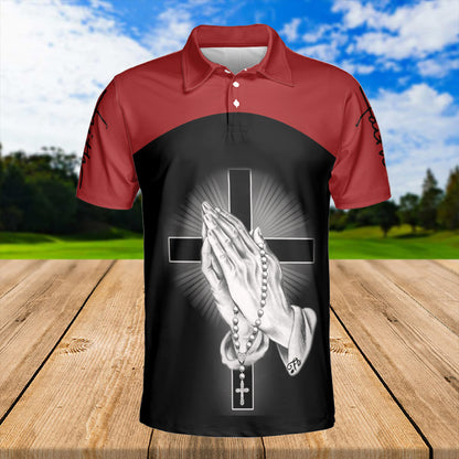 Petthouse | Jesus Faith Over Fear Polo Shirt Christian Prayer Polo Shirt Cross Faith Polo Shirt Unisex