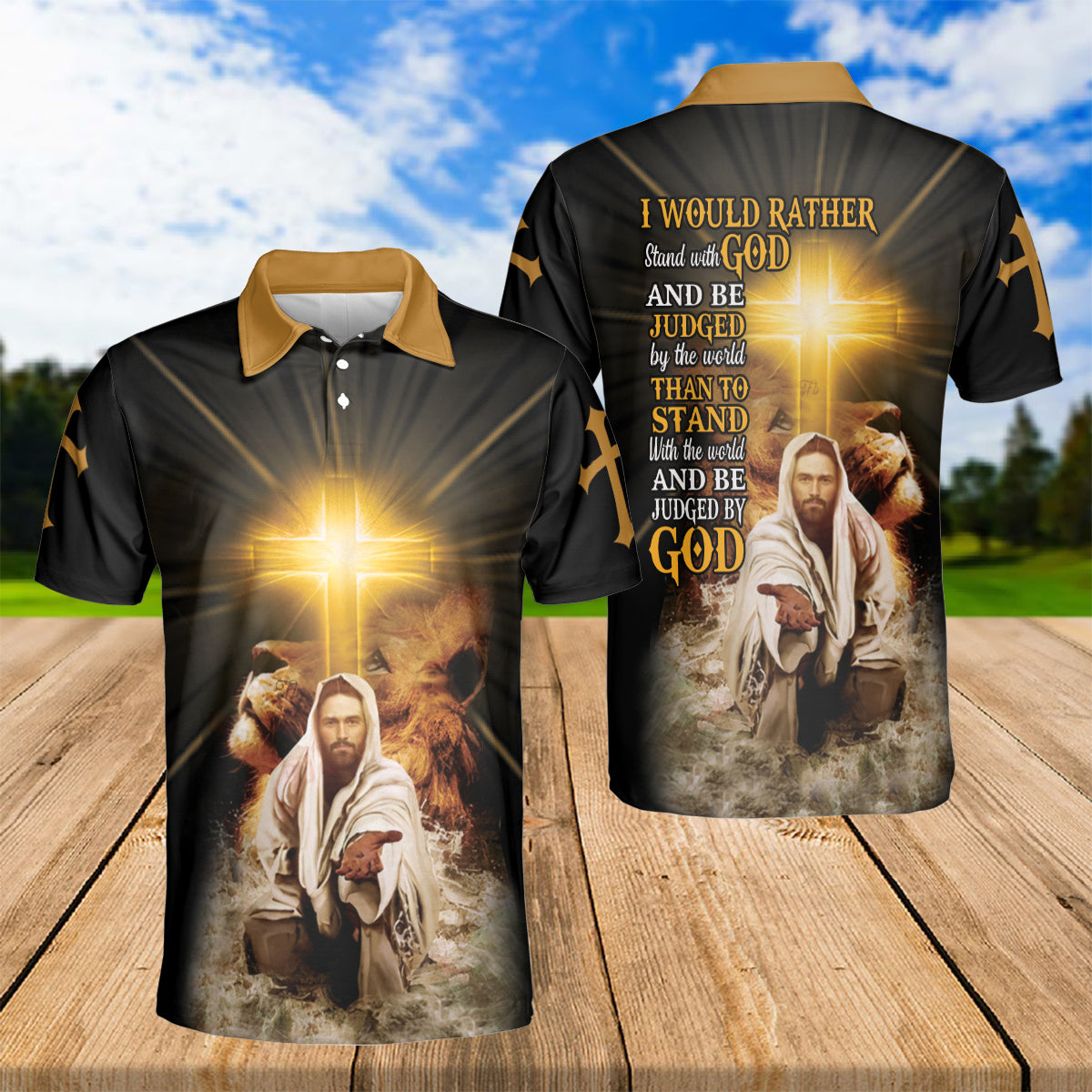 Petthouse | Jesus Christian Lion Polo Shirt Judged By God Sport Shirt God Christ Lovers Gift Religious Gift