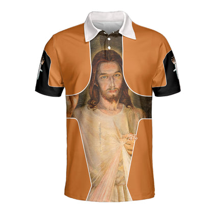 Petthouse | Jesus Painting Polo Shirt Jesus Art Polo Jesus Crown Jesus Believer Christmas Gift Idea