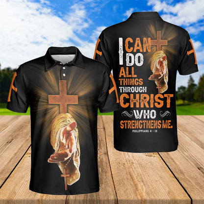 Petthouse | Jesus Christian Cross Polo Shirt Jesus Heaven Religion Faith Believe Sport Shirt Religious Gift