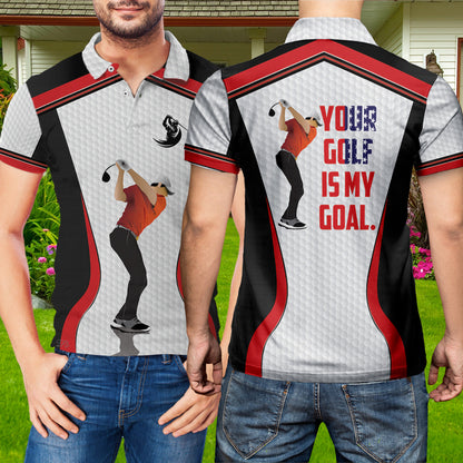 Petthouse | Your Golf Is My Golf Polo Shirt Golfer Artwork Polo Shirt Golf Ball Pattern Polo Best Golfer Outfit