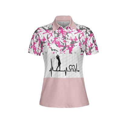 Petthouse | Golf Camo Polo Shirt Golf Girl Polo Shirt Unisex Golf Heartbeat Shirt Golf Player Gift