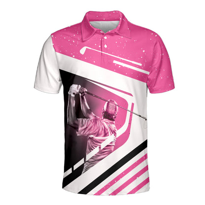 Petthouse | Pink Golf Polo Shirt Golf Man Pink Polo Shirt Golf Magical Pink Golfer Gift Unisex Polo Shirt