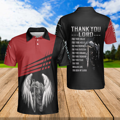 Petthouse | Knight Kneel For The Cross Polo Shirt Jesus Is My Savior Polo Shirt Christian Faith Over Fear