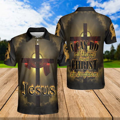 Petthouse | Jesus Christian Cross Polo Shirt Christian Heaven Religion Faith Sport Shirt Religious Gift