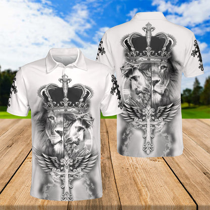 Petthouse | King Jesus Lion Polo Shirt Jesus Christian Sport Shirt Lion Of Judah Polo Design Religious Gift