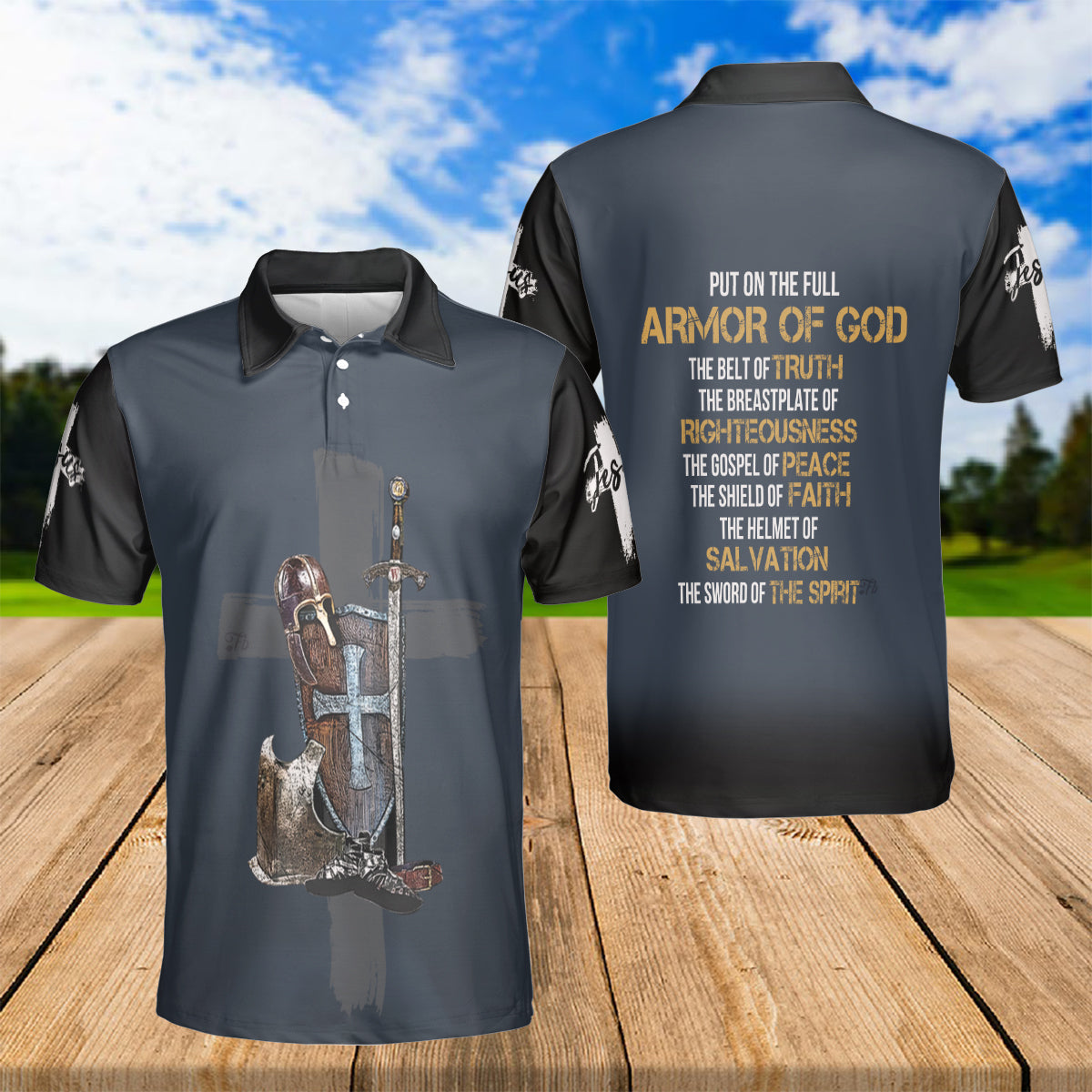 Petthouse | Amor Of God Christian Religious Verse Men's Polo Shirt Dad Godfather Gift