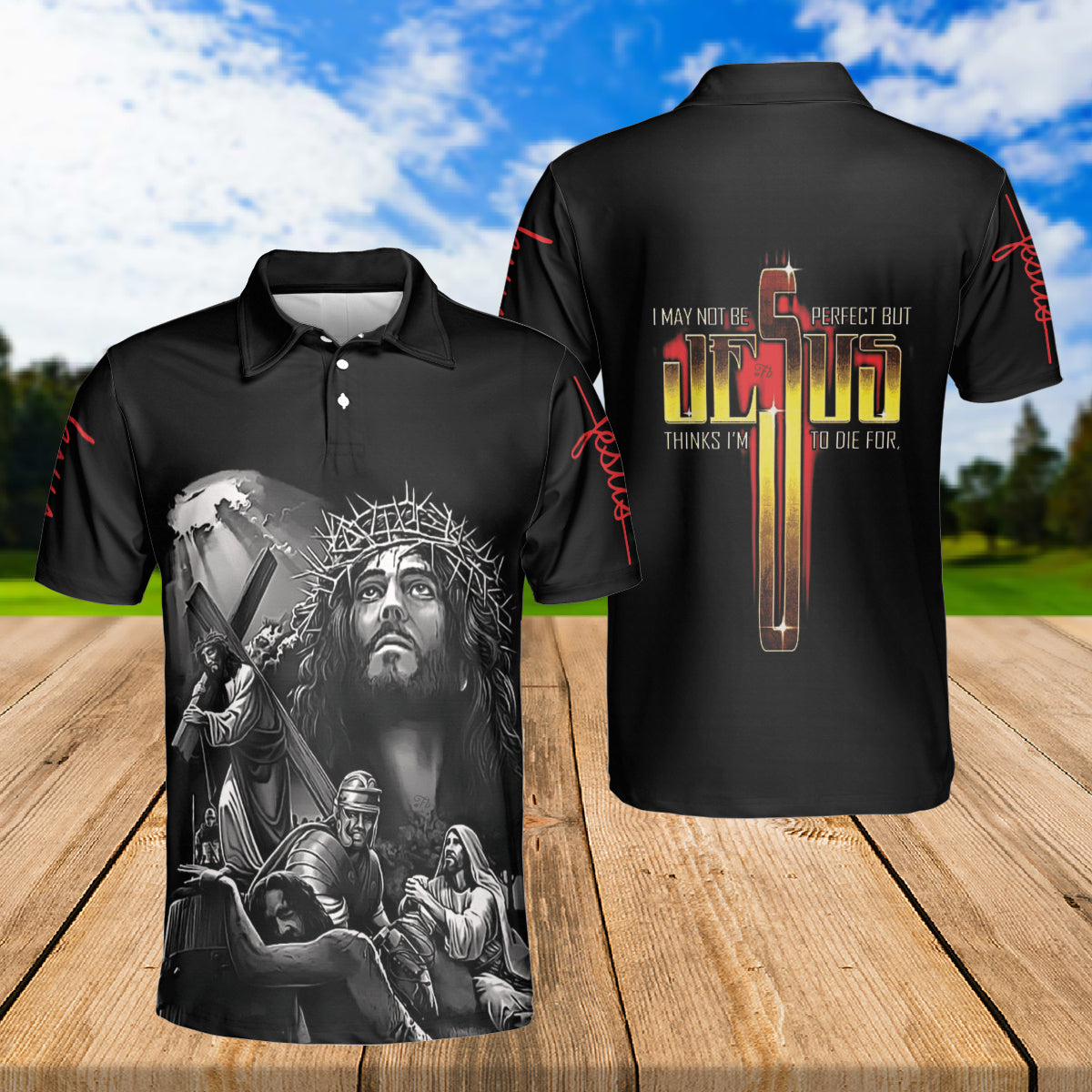 Petthouse | Jesus Savior Artwork Polo Shirt Jesus God Polo Shirt Christian Polo Shirt Christian Gift