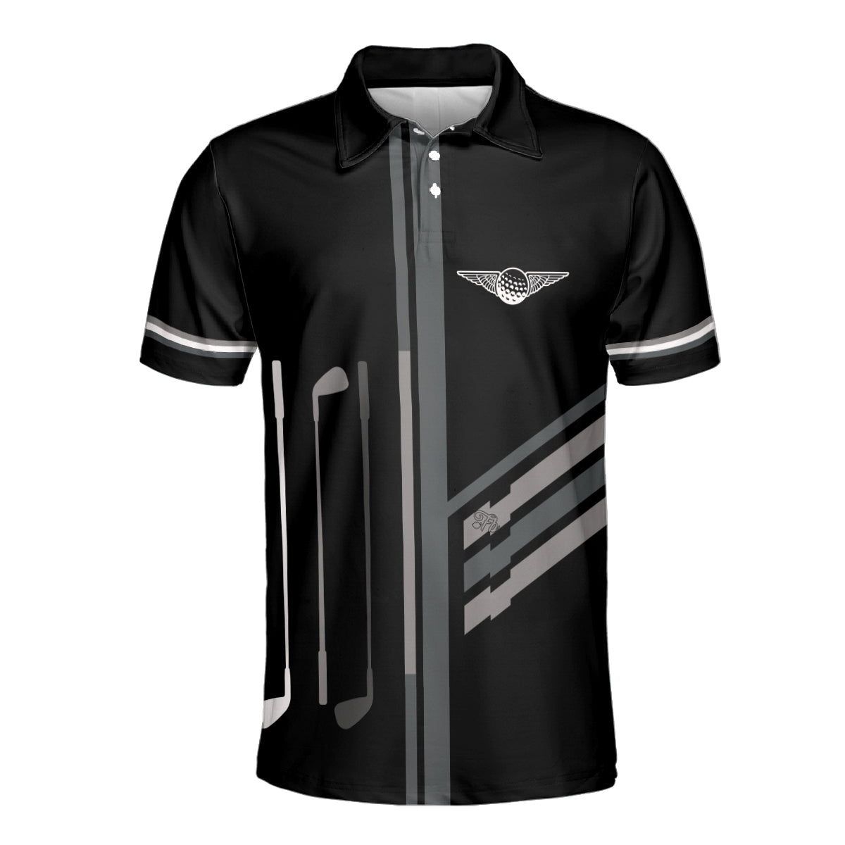 Petthouse | Golf Ball Angel Wings Polo Shirt Golf Clubs Pattern Golf Player Gift