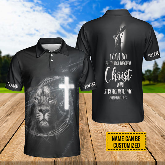 Petthouse | Customized Polo Shirt I Can Do All Things Polo Shirt Jesus Lion Polo Shirt Christian Outfit