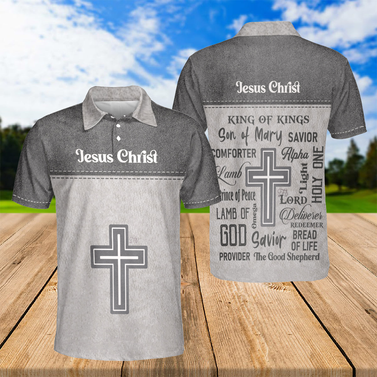 Petthouse | Jesus Christ Catholic Men's Polo Shirt King Of Kings Son Of Mary Jesus Lover Pastor Gift