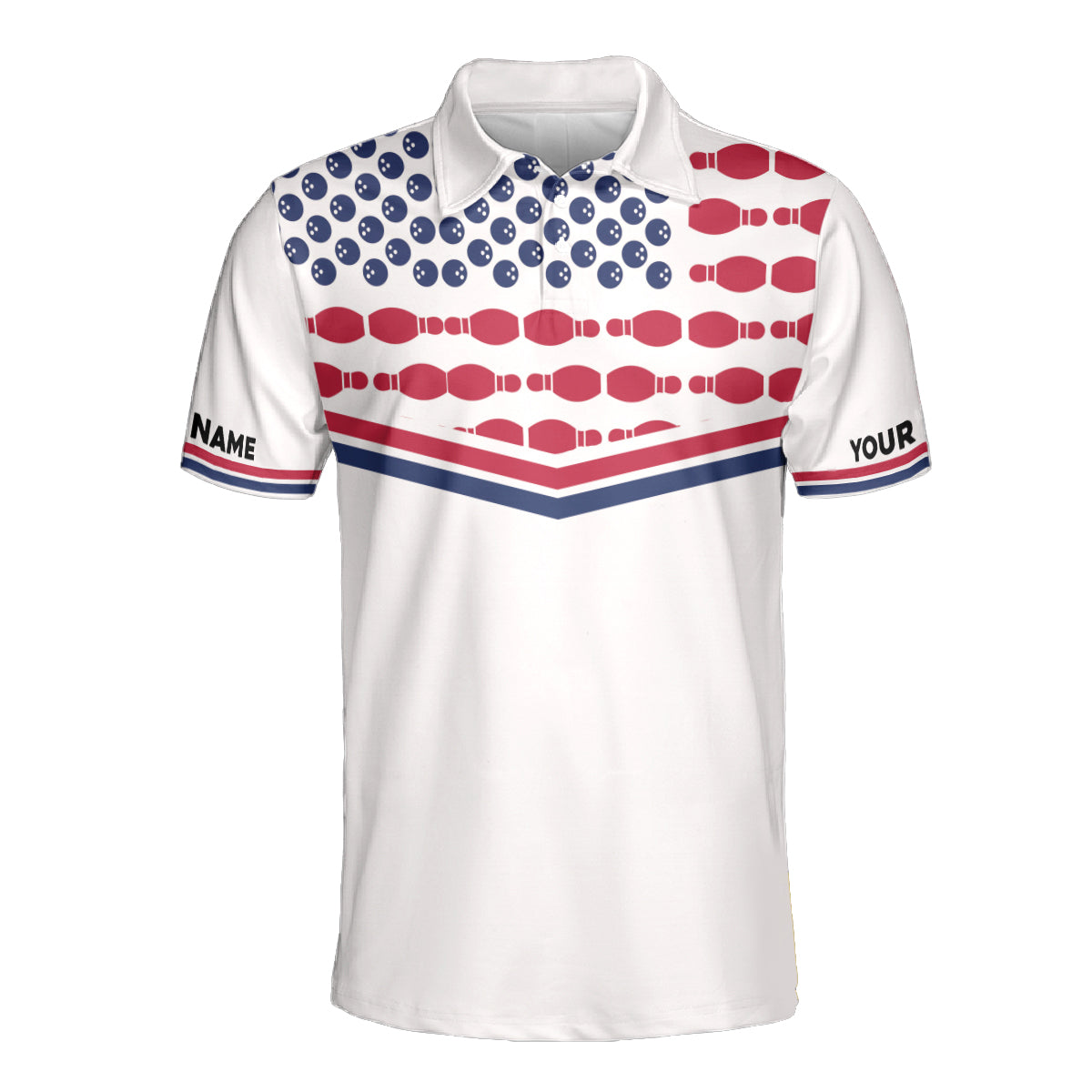 Petthouse | Personalized Polo Shirt Bowling Retro Shirt Bowling American Flag Pattern