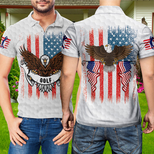 Petthouse | American Eagle Artwork Polo Shirt American Golfer Polo Shirt American Flag Polo Shirt Patriot Gift