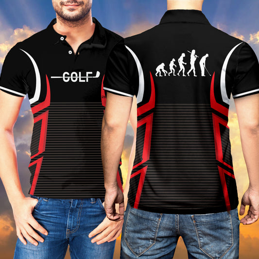 Petthouse | Golf Polo Shirt Evolution Of Golfers Polo Funny Gift For Golfer Golf Player Team