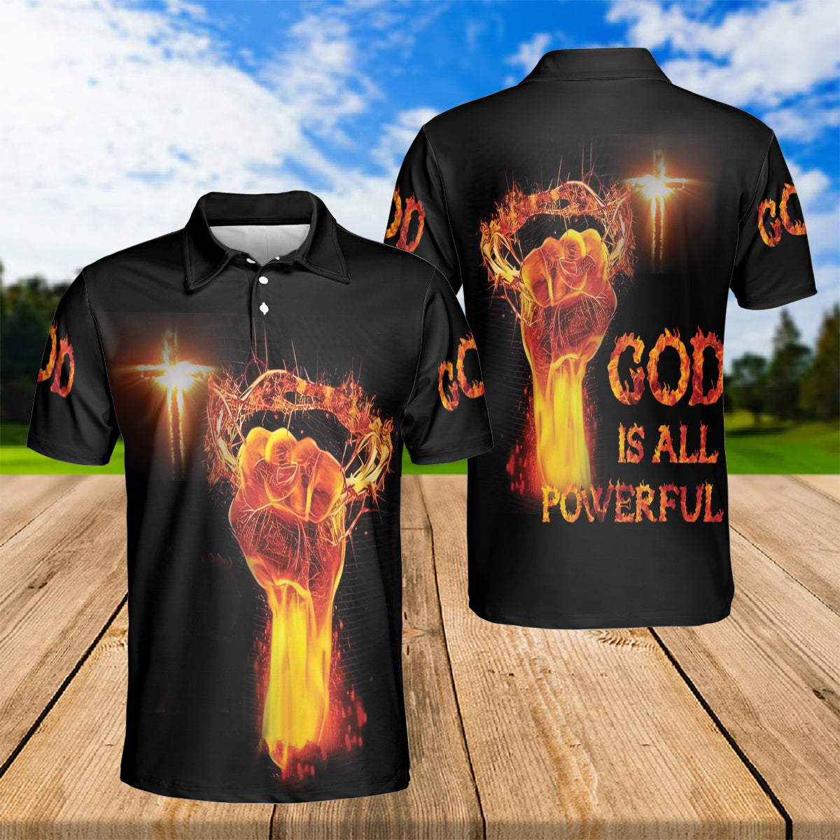 Petthouse | Jesus Christian King Polo Shirt God Is All Powerful Sport Shirt God Lovers Gift Religious Gift