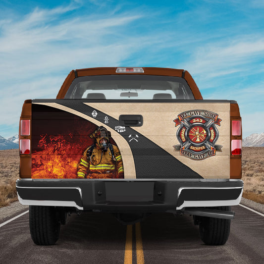 Petthouse | Firefighter All Gave Some 343 Tailgate Wrap Vinyl Graphic Decal Sticker American Never Forget