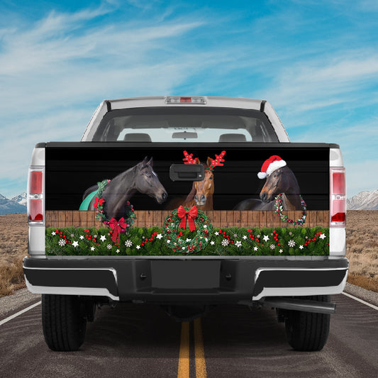 Petthouse | Christmas Horse Tailgate Wrap, Horse Team Tailgate Wrap, Christmas Car Decor, Horse Lover