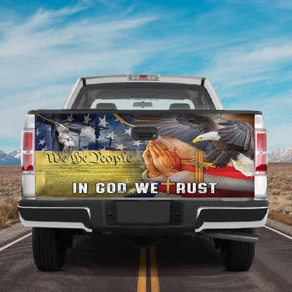 Petthouse | Jesus Christian Us Veteran Tailgate Wrap Decal Vinyl Graphic In God We Trust Truck Sticker Dad Gift