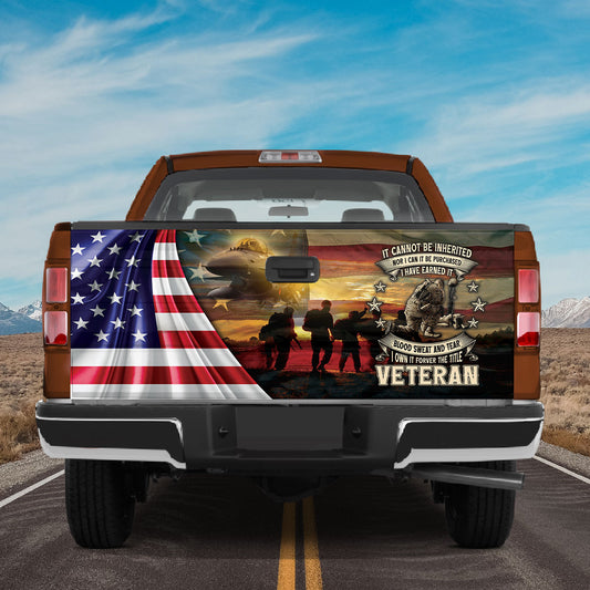 Petthouse | Fallen Warrior Sunset American Flag Truck Tailgate Wrap American Flag Tailgate Mural Car Decor