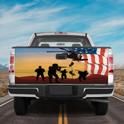 Petthouse | American Air Force Veteran Tailgate Wrap Vinyl Graphic Soldier Military Decal Sticker Truck Decor