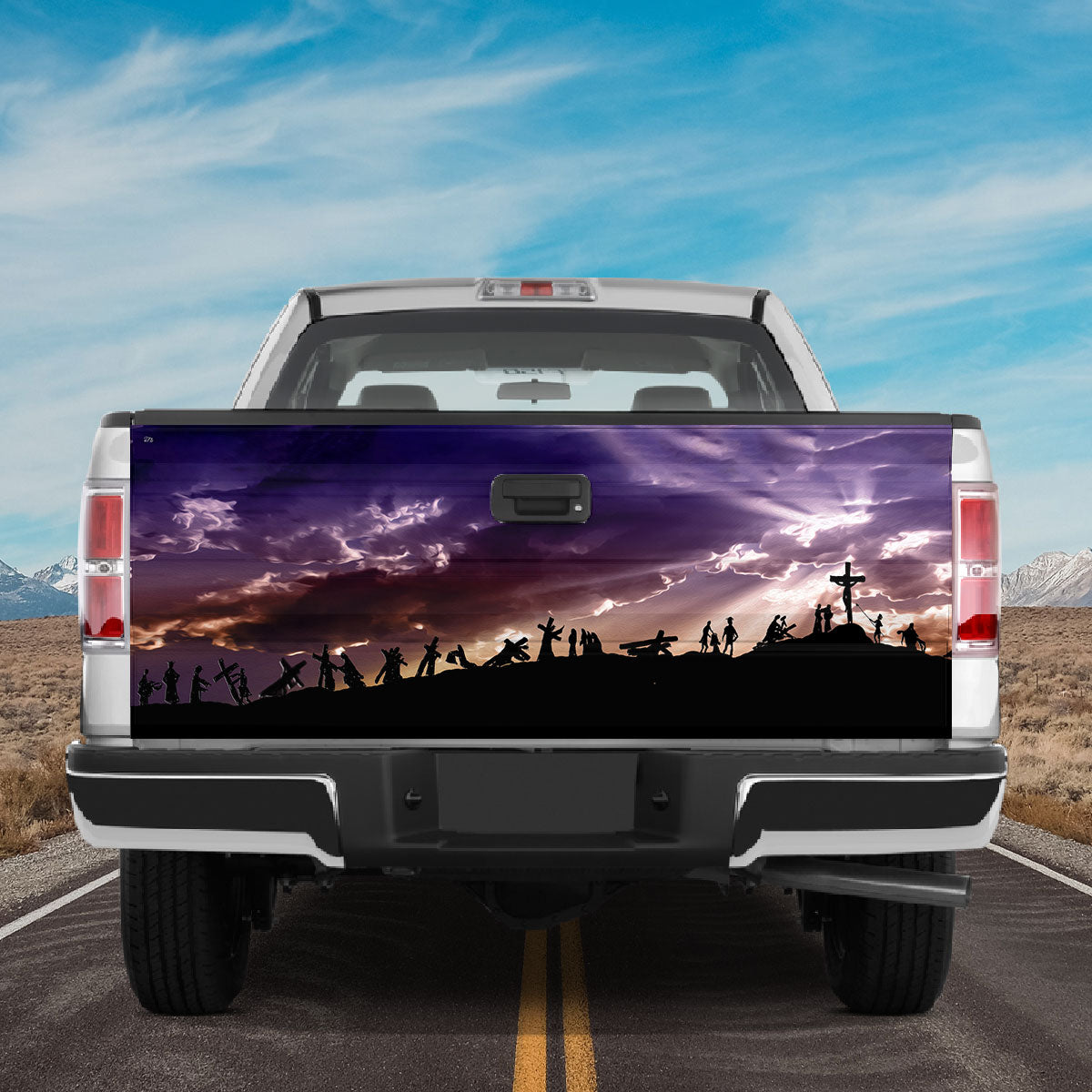 Petthouse | Christian Carry Cross Jesus On Cross Tailgate Wrap Graphic Decal Christian Holy Bible Gift Idea